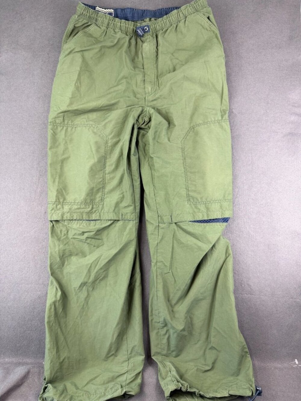 Vintage 90s Ocean Pacific Mens Olive Green Convertible Cargo Hiking Pants L